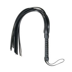 Easytoys - chicote flogger - couro sintético macio - preto