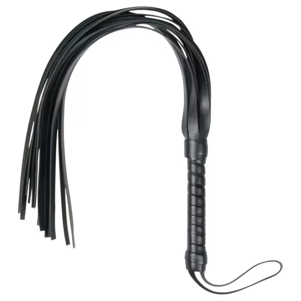 Easytoys - chicote flogger - couro sintético macio - preto
