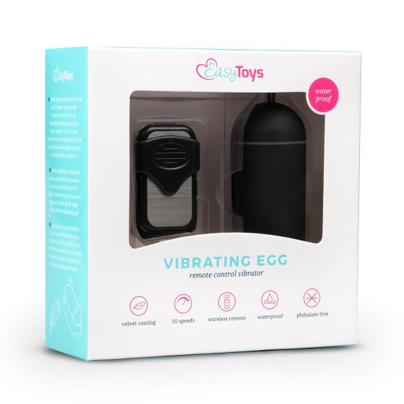 Easytoys - vibrador ovo com controle remoto - silicone preto