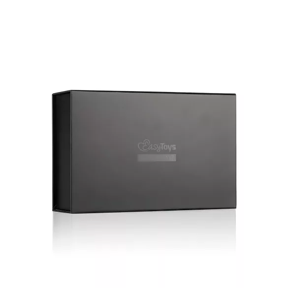 Easytoys - coleira fetiche com guia - couro sintético preto