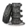 Easytoys - conjunto coleira algema pulso tornozelo - couro preto