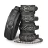Easytoys - conjunto coleira algema pulso tornozelo - couro preto