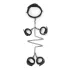Easytoys - conjunto coleira algema pulso tornozelo - couro preto