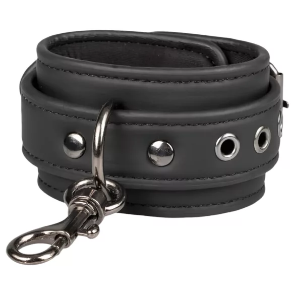 Easytoys - conjunto coleira algema pulso tornozelo - couro preto