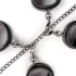 Easytoys - conjunto coleira algema pulso tornozelo - couro preto