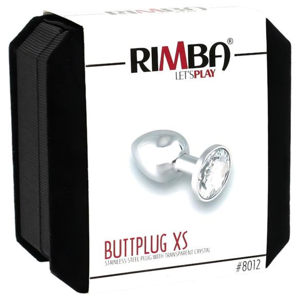 Rimba XS - plug anal metálico com pedra transparente - prata