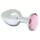 Rimba XS - plug anal metálico com pedra rosa (prateado)