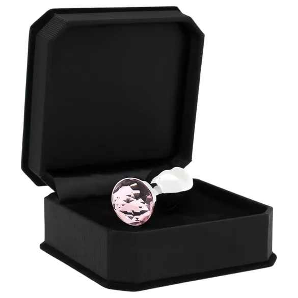 Rimba XS - plug anal metálico com pedra rosa (prateado)