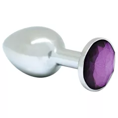 Rimba XS - plug anal de metal com pedra roxa (prata)
