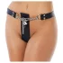 Rimba - cinto de castidade masculino em couro com cadeado - preto - M/L