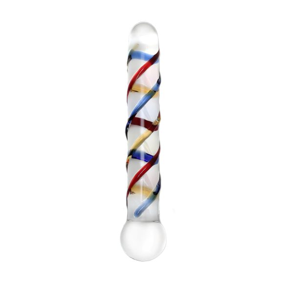 Rimba Rachella - dildo duplo de vidro - transparente colorido