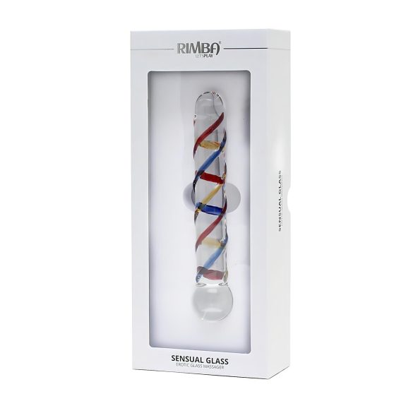 Rimba Rachella - dildo duplo de vidro - transparente colorido