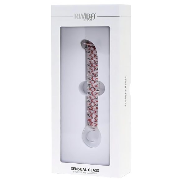 Rimba Sammy - dildo de vidro ponto G - transparente com padrão
