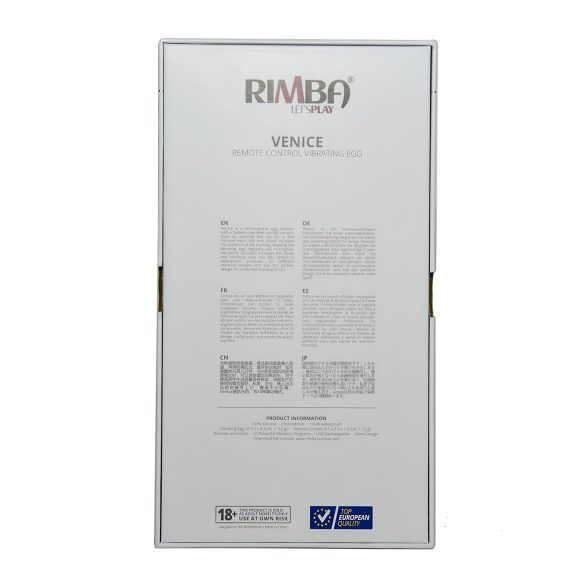 Rimba Venice - ovo vibratório recarregável com controle remoto - preto