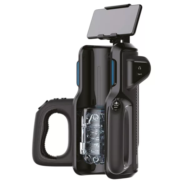 LETEN SM 500 - masturbador masculino vai e vem - suporte para celular - preto