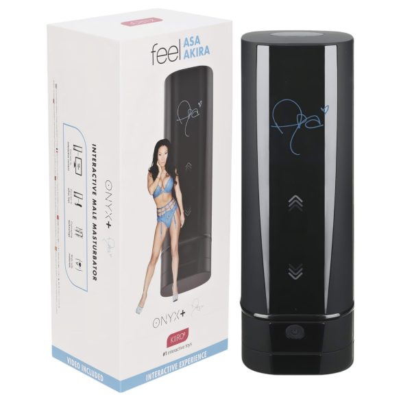 Kiiroo Onyx+ Asa Akira Experience - masturbador masculino interativo - preto