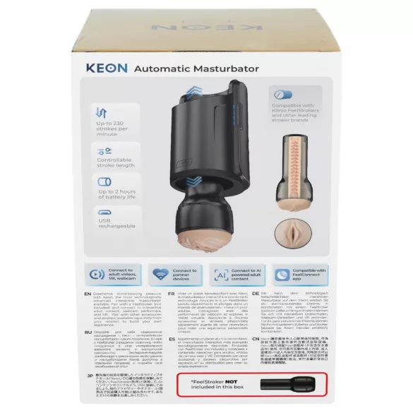 Kiiroo Keon - masturbador automático masculino com Wi-Fi - acessório preto