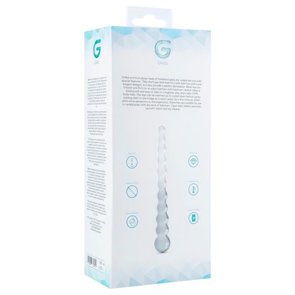 Gildo Glass No. 20 - dildo de vidro com relevo - transparente