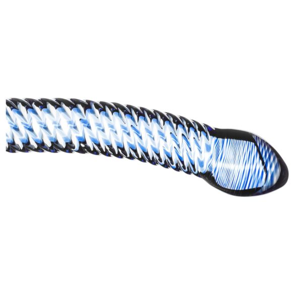 Gildo Glass No. 5 - dildo de vidro espiralado - transparente/azul