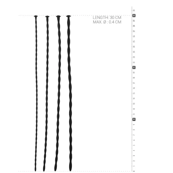 SINNER Gear - kit de dilatadores uretrais em silicone preto