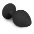 Easytoys Diamond - plug anal com pedra branca - tamanho médio - preto