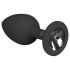 Easytoys Diamond - plug anal com pedra branca pequena - silicone preto