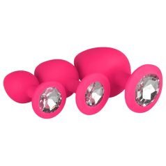 Easytoys Diamond - plug anal kit - silicone rosa