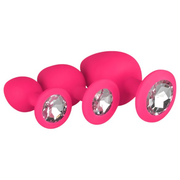 Easytoys Diamond - plug anal kit - silicone rosa