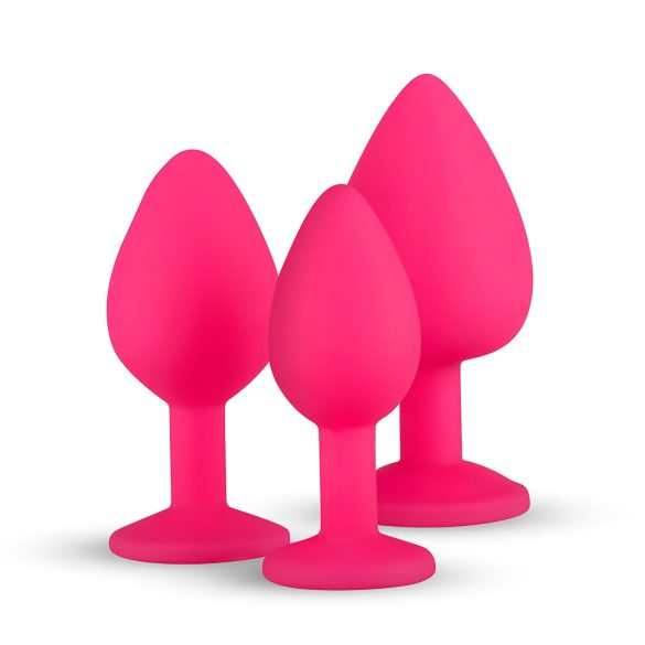 Easytoys Diamond - plug anal kit - silicone rosa