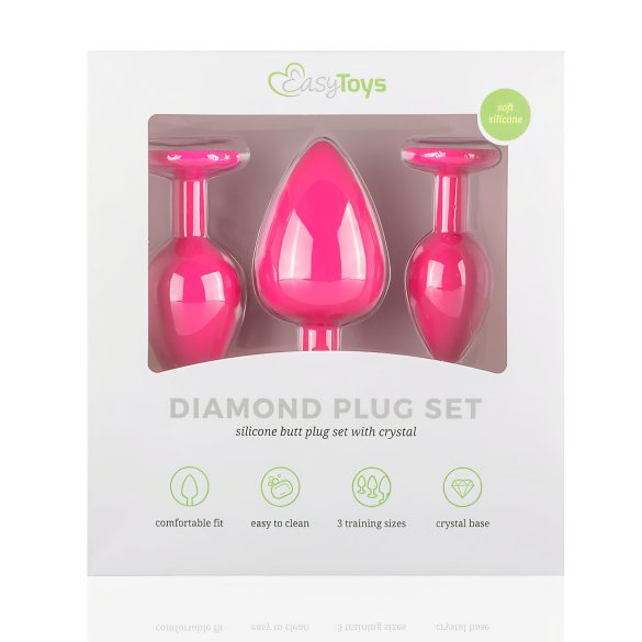 Easytoys Diamond - plug anal kit - silicone rosa