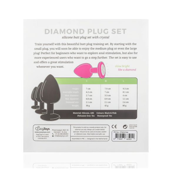 Easytoys Diamond - plug anal kit - silicone rosa