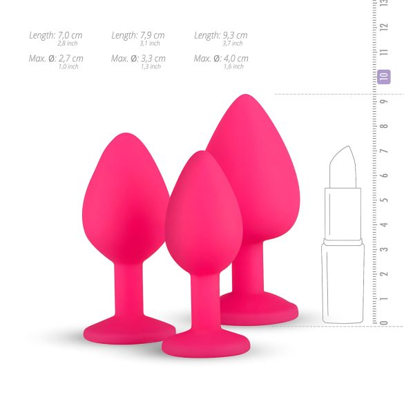 Easytoys Diamond - plug anal kit - silicone rosa