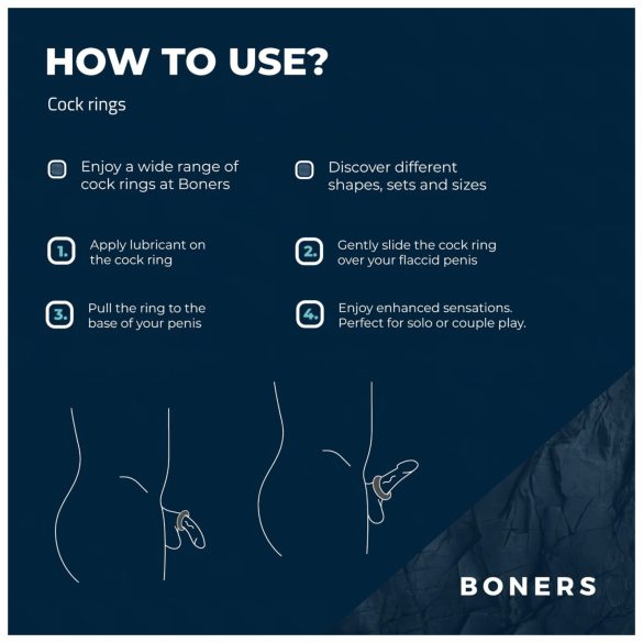 Boners - anel peniano kit - 3 peças - silicone cinza