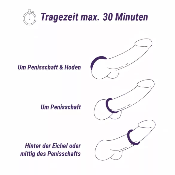 Boners - anel peniano silicone - kit com 6 unidades - cinza