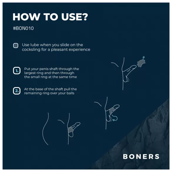 Boners - anel peniano e extensor de escroto - silicone cinza