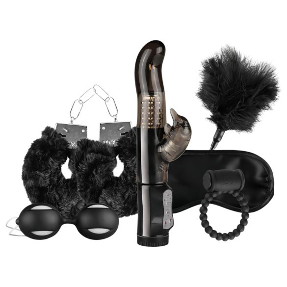 LoveBoxxx - kit de bondage com vibrador - 6 peças - preto