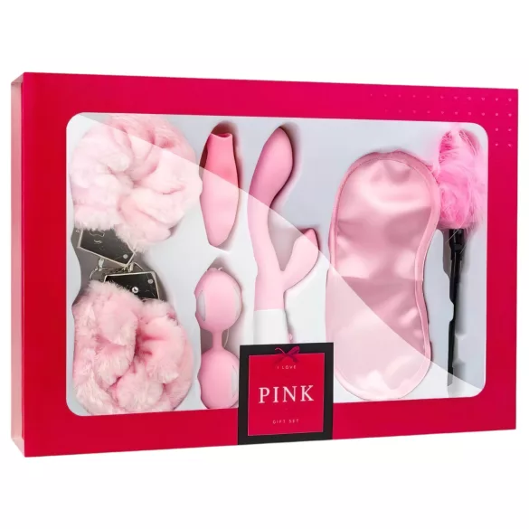 LoveBoxxx - kit bondage com vibrador 6 peças - rosa