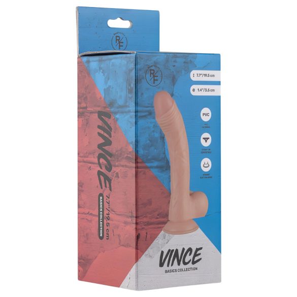 Real Fantasy Vince - dildo realístico com escroto e prepúcio - 19,5cm bege