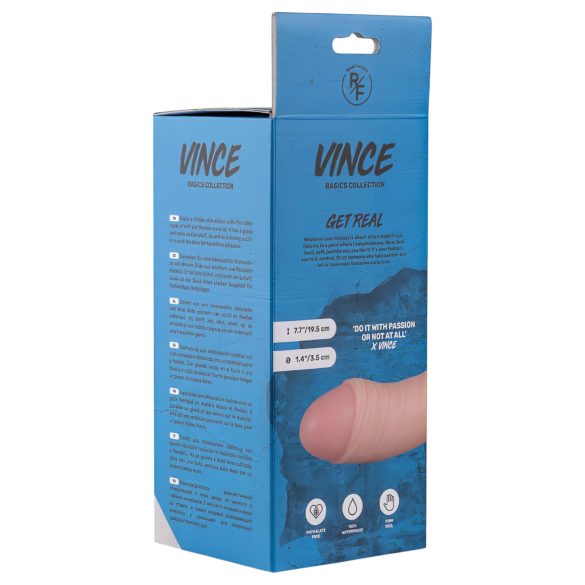 Real Fantasy Vince - dildo realístico com escroto e prepúcio - 19,5cm bege