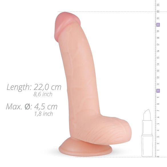 Real Fantasy Cliff - dildo realístico com escroto - 22cm - cor natural