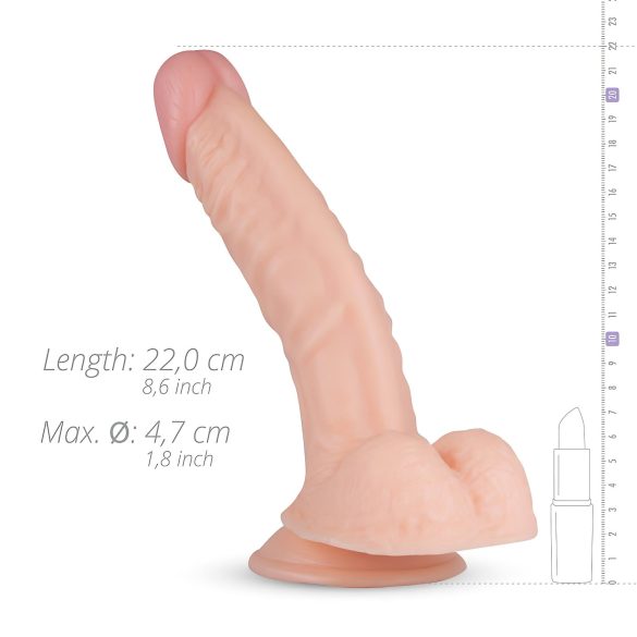 Real Fantasy Derek - dildo realístico com escroto - 22cm - cor natural