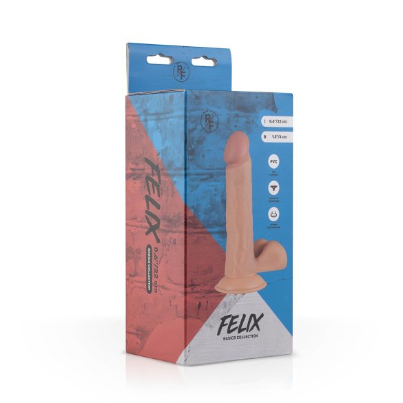 Real Fantasy Felix - dildo realístico com escroto - 22cm - cor natural