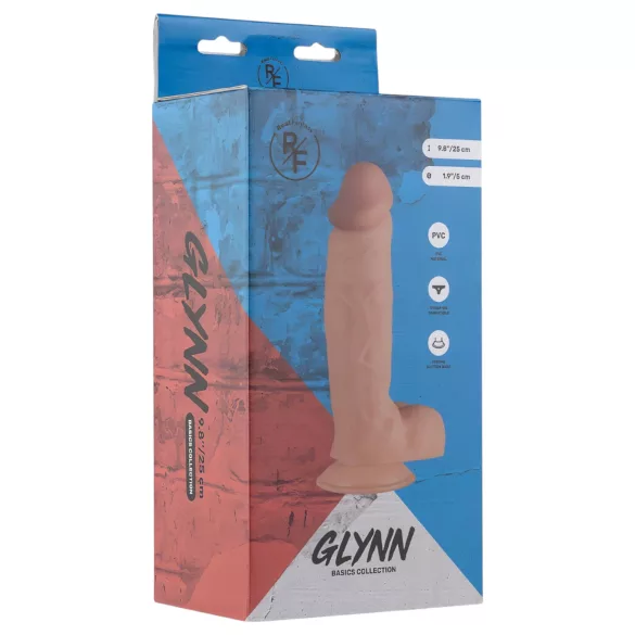Real Fantasy Glynn - dildo realista com testículos - 25cm - cor natural