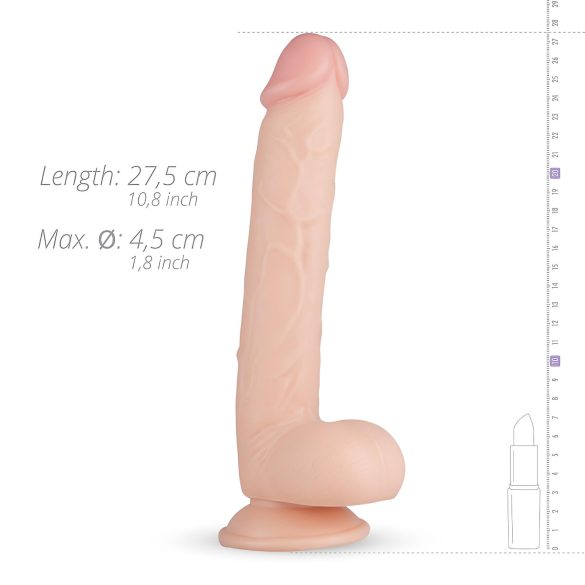Real Fantasy Elvin - dildo realístico com testículos - 28cm - cor natural