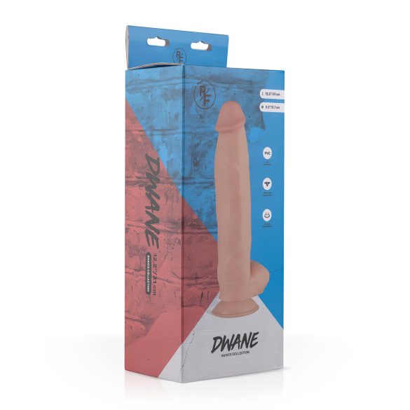 Real Fantasy Dwane - dildo realista com escroto - 31cm - cor natural