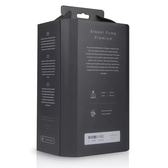 Saiz Premium - bomba dupla para seios - pequena - transparente/preta