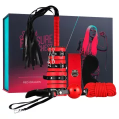   Secret Pleasure Chest - kit de BDSM avançado - 10 peças (vermelho)