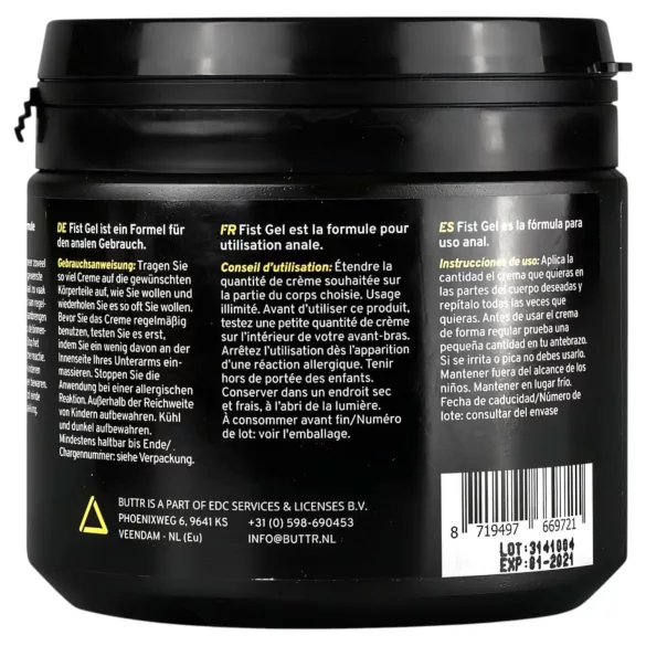 BUTTR - gel lubrificante à base de água - fisting - 500ml