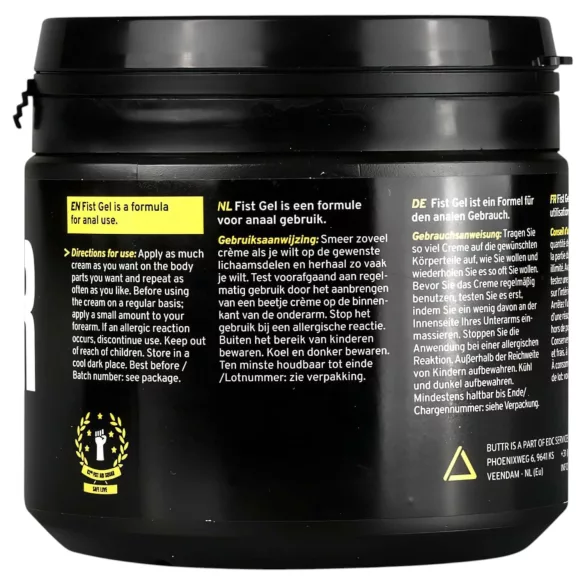 BUTTR - gel lubrificante à base de água - fisting - 500ml