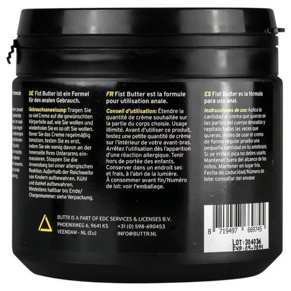 BUTTR Fisting Butter - manteiga lubrificante para fisting anal (500 ml)